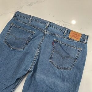 Levi's 505 Jeans Mens 44x32 Regular Fit Straight Leg Classic Blue Denim‎ Pants